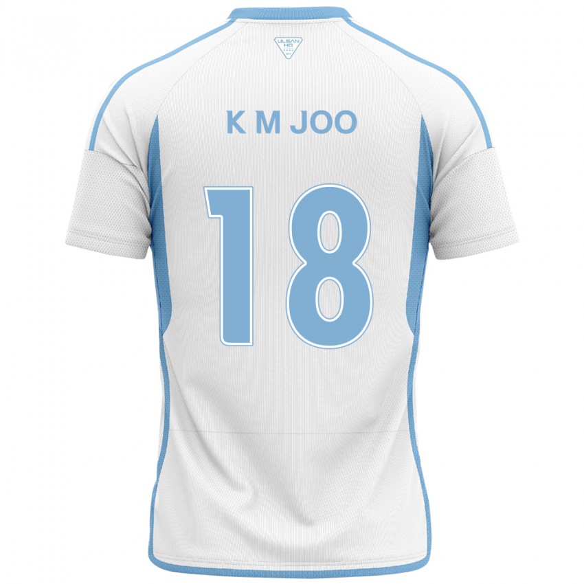 Niño Camiseta Min-Kyu Joo #18 Blanco Azul 2ª Equipación 2024/25 La Camisa Perú