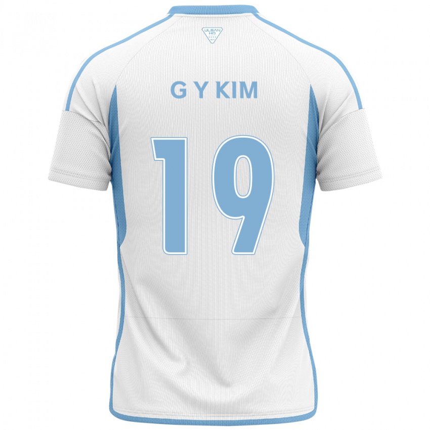 Niño Camiseta Young-Gwon Kim #19 Blanco Azul 2ª Equipación 2024/25 La Camisa Perú