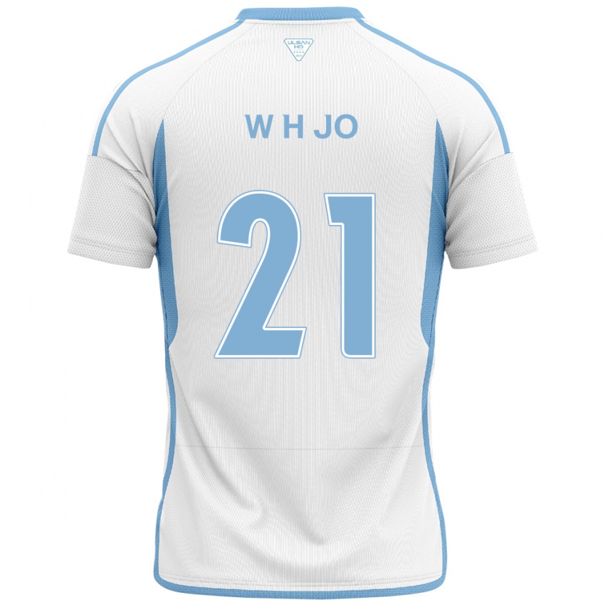 Niño Camiseta Hyeon-Woo Jo #21 Blanco Azul 2ª Equipación 2024/25 La Camisa Perú