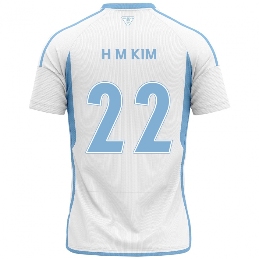 Niño Camiseta Min-Hyuk Kim #22 Blanco Azul 2ª Equipación 2024/25 La Camisa Perú