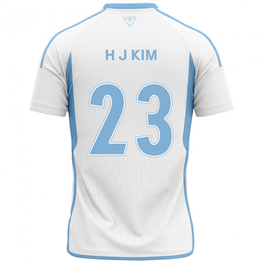 Niño Camiseta Ju-Hwan Kim #23 Blanco Azul 2ª Equipación 2024/25 La Camisa Perú