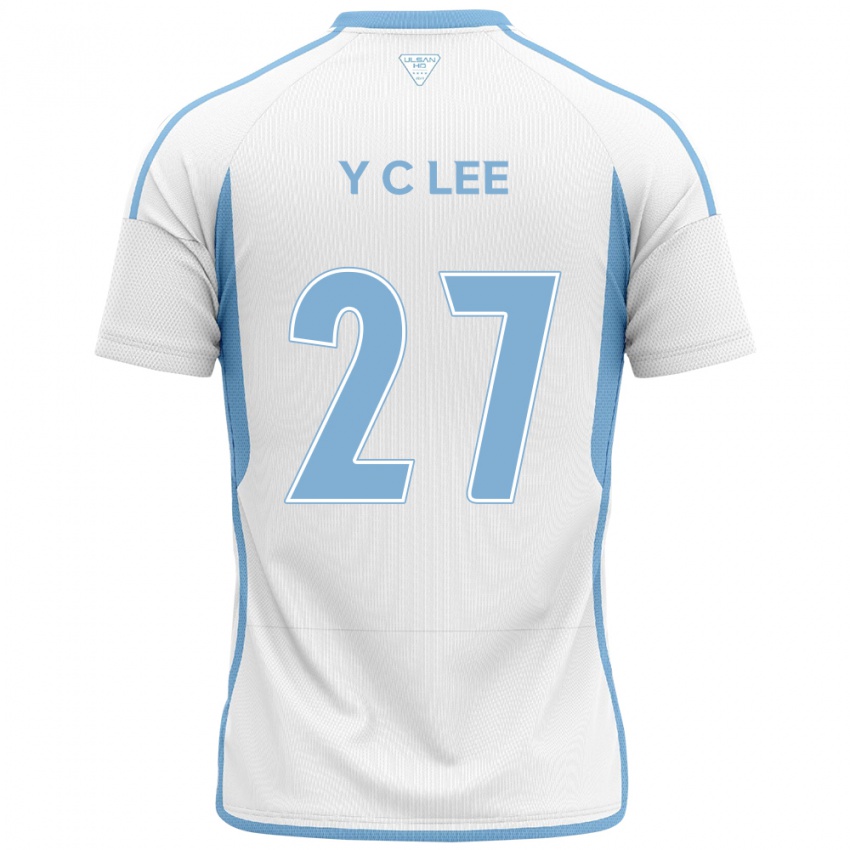 Niño Camiseta Chung-Yong Lee #27 Blanco Azul 2ª Equipación 2024/25 La Camisa Perú