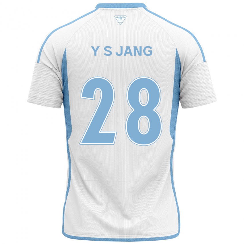 Niño Camiseta See-Young Jang #28 Blanco Azul 2ª Equipación 2024/25 La Camisa Perú