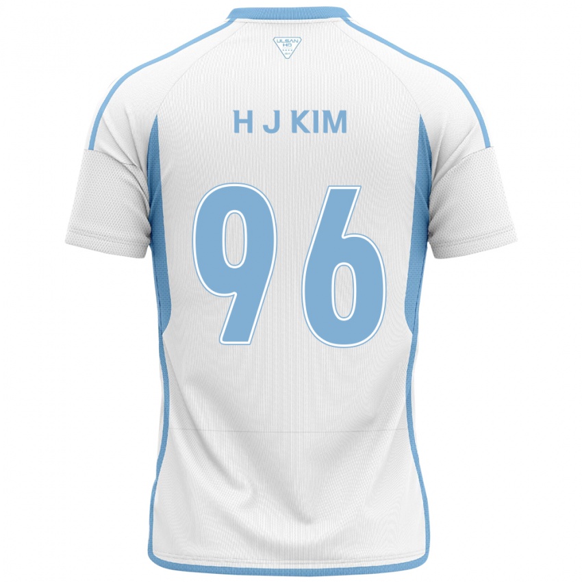 Niño Camiseta Ji-Hyun Kim #96 Blanco Azul 2ª Equipación 2024/25 La Camisa Perú