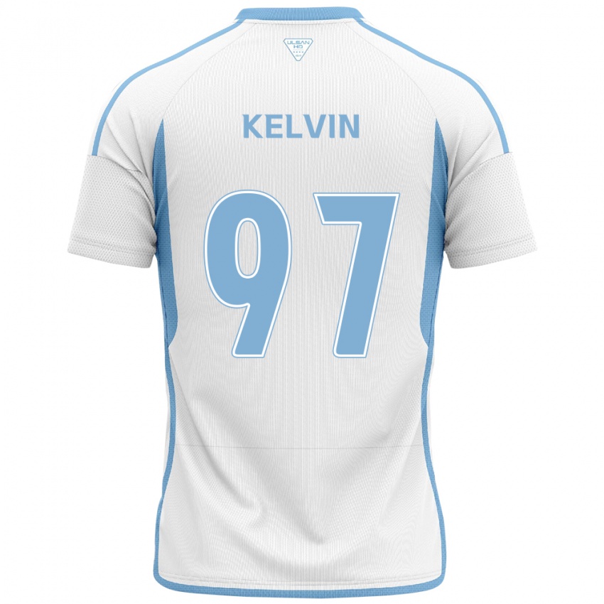 Niño Camiseta Kelvin #97 Blanco Azul 2ª Equipación 2024/25 La Camisa Perú