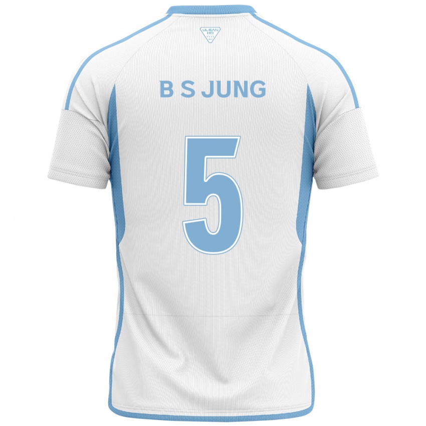 Niño Camiseta Seong-Bin Jung #5 Blanco Azul 2ª Equipación 2024/25 La Camisa Perú