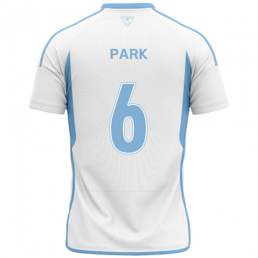 Niño Camiseta Jun Park #6 Blanco Azul 2ª Equipación 2024/25 La Camisa Perú