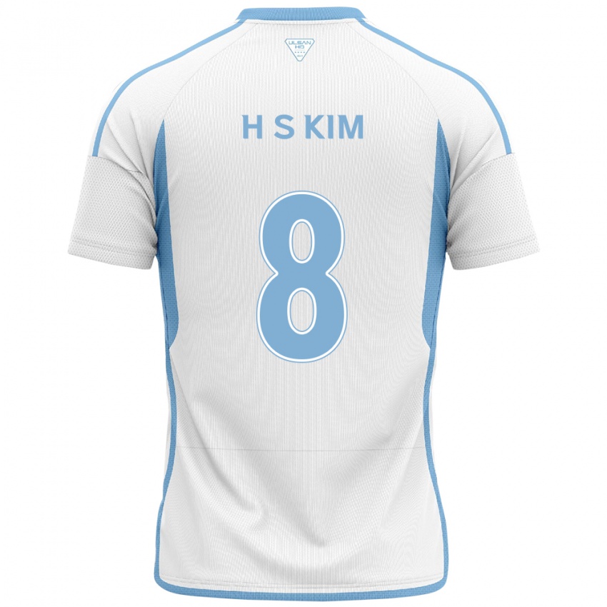 Niño Camiseta Seung-Hyun Kim #8 Blanco Azul 2ª Equipación 2024/25 La Camisa Perú