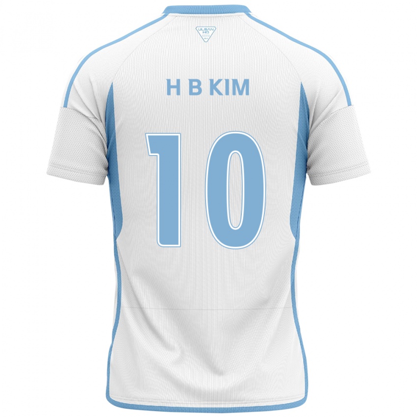 Niño Camiseta Beom-Hwan Kim #10 Blanco Azul 2ª Equipación 2024/25 La Camisa Perú