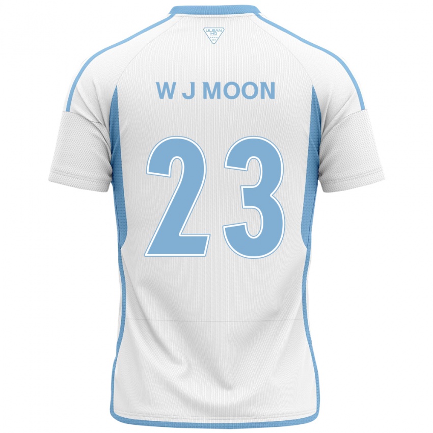 Niño Camiseta Ji-Won Moon #23 Blanco Azul 2ª Equipación 2024/25 La Camisa Perú