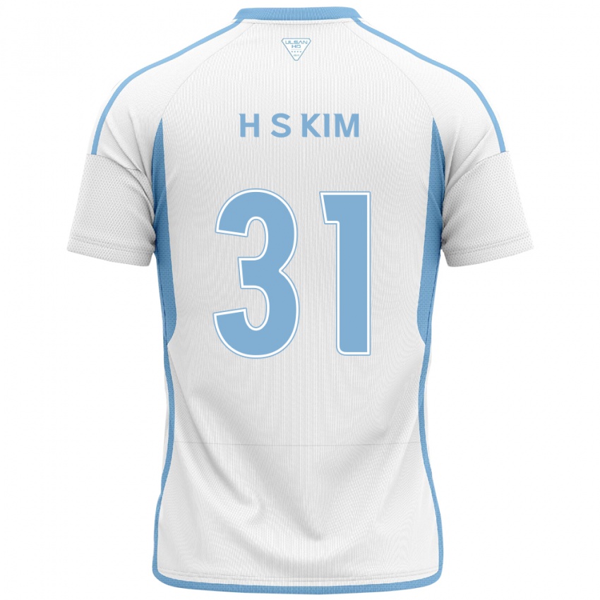 Niño Camiseta Se-Hyoung Kim #31 Blanco Azul 2ª Equipación 2024/25 La Camisa Perú