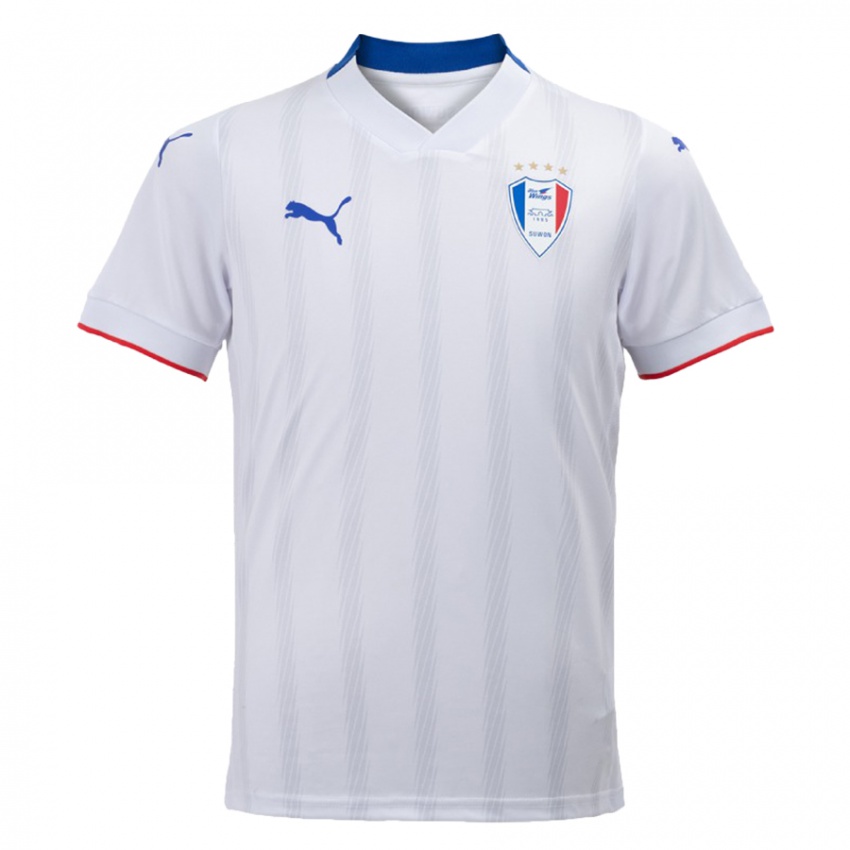 Niño Camiseta Hyun Kim #7 Blanco Azul 2ª Equipación 2024/25 La Camisa Perú