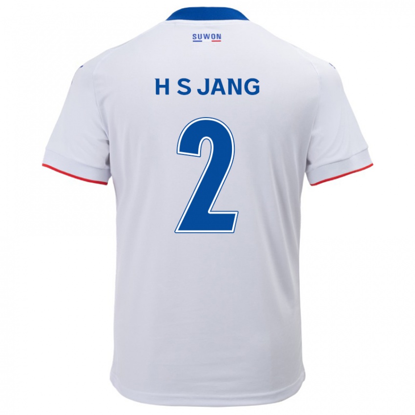 Niño Camiseta Seok-Hwan Jang #2 Blanco Azul 2ª Equipación 2024/25 La Camisa Perú