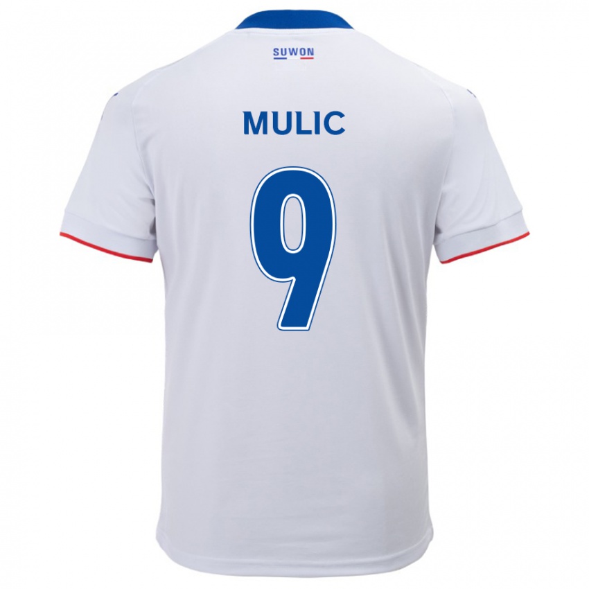 Niño Camiseta Fejsal Mulic #9 Blanco Azul 2ª Equipación 2024/25 La Camisa Perú