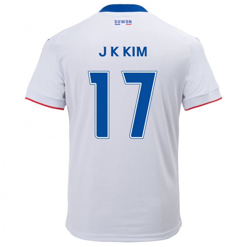 Niño Camiseta Kyeong-Jung Kim #17 Blanco Azul 2ª Equipación 2024/25 La Camisa Perú