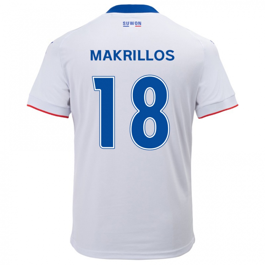 Niño Camiseta Peter Makrillos #18 Blanco Azul 2ª Equipación 2024/25 La Camisa Perú