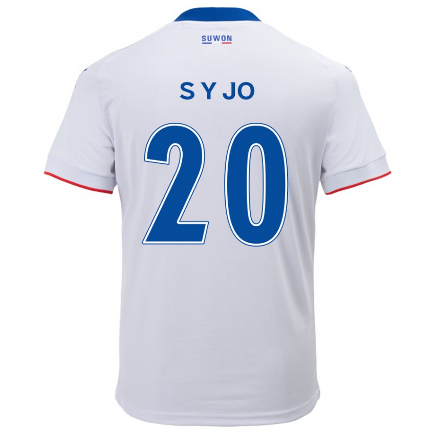 Niño Camiseta Yun-Seong Jo #20 Blanco Azul 2ª Equipación 2024/25 La Camisa Perú