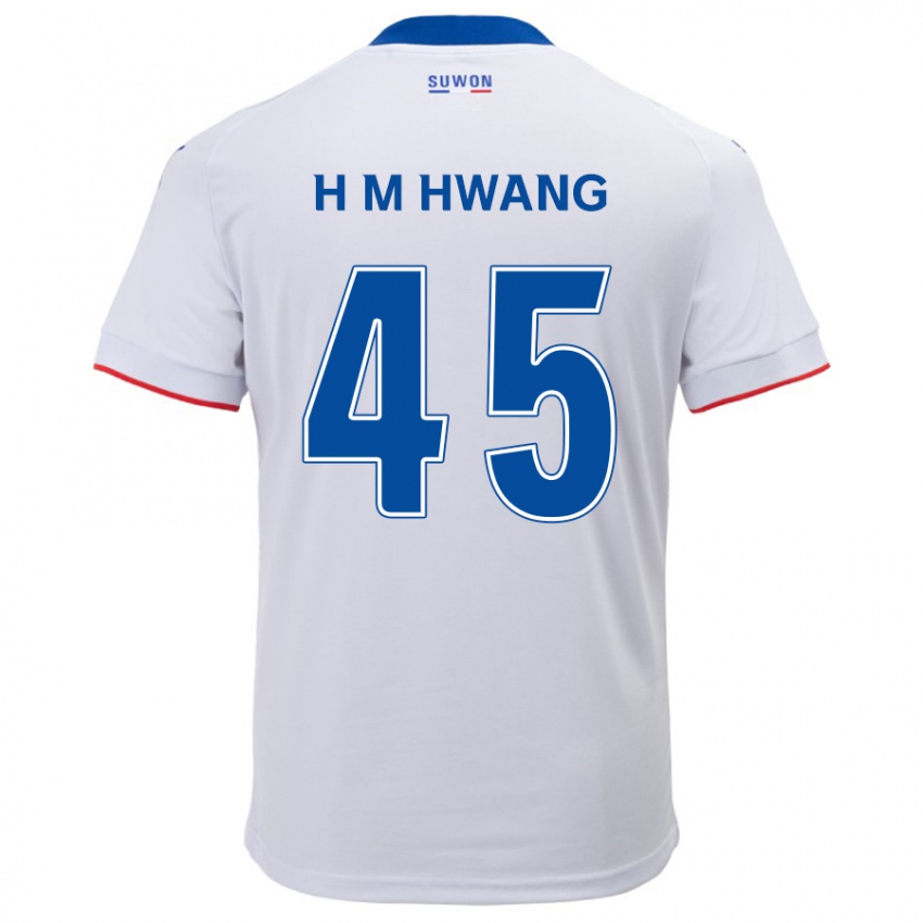 Niño Camiseta Myung-Hyun Hwang #45 Blanco Azul 2ª Equipación 2024/25 La Camisa Perú