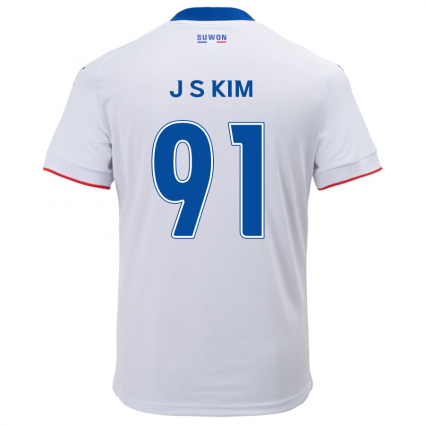 Niño Camiseta Seong-Ju Kim #91 Blanco Azul 2ª Equipación 2024/25 La Camisa Perú