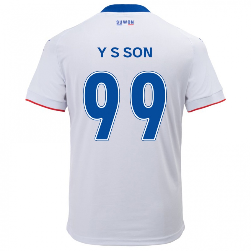 Niño Camiseta Suk-Yong Son #99 Blanco Azul 2ª Equipación 2024/25 La Camisa Perú