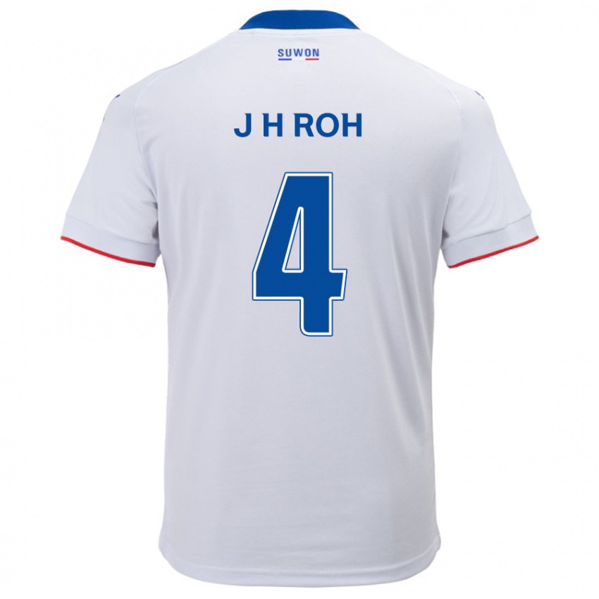 Niño Camiseta Hyun-Jun Roh #4 Blanco Azul 2ª Equipación 2024/25 La Camisa Perú