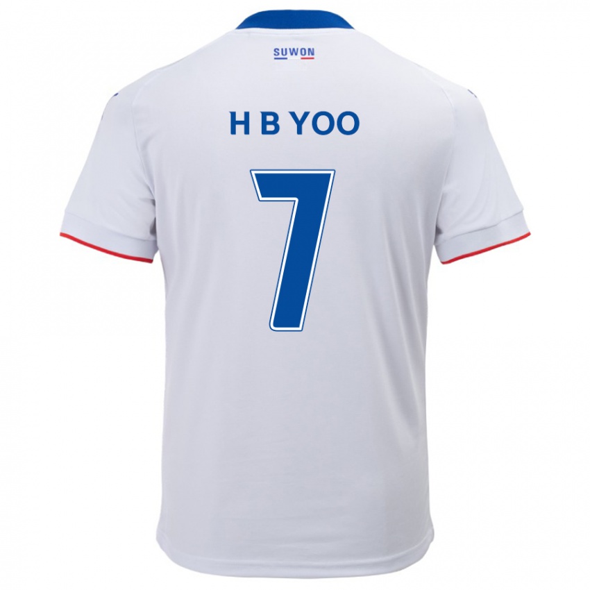 Niño Camiseta Byung-Heon Yoo #7 Blanco Azul 2ª Equipación 2024/25 La Camisa Perú