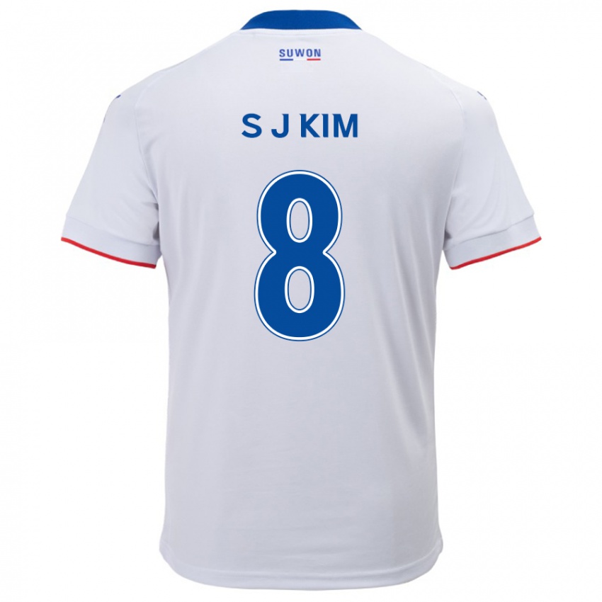 Niño Camiseta Ji-Sung Kim #8 Blanco Azul 2ª Equipación 2024/25 La Camisa Perú