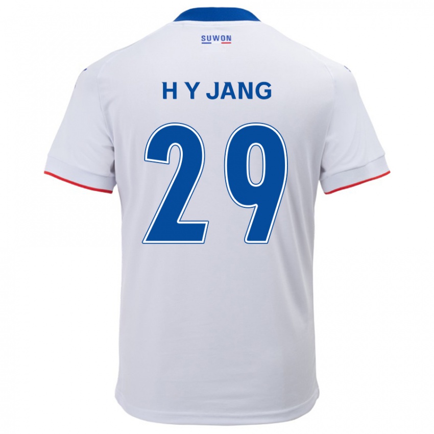 Niño Camiseta Yo-Han Jang #29 Blanco Azul 2ª Equipación 2024/25 La Camisa Perú