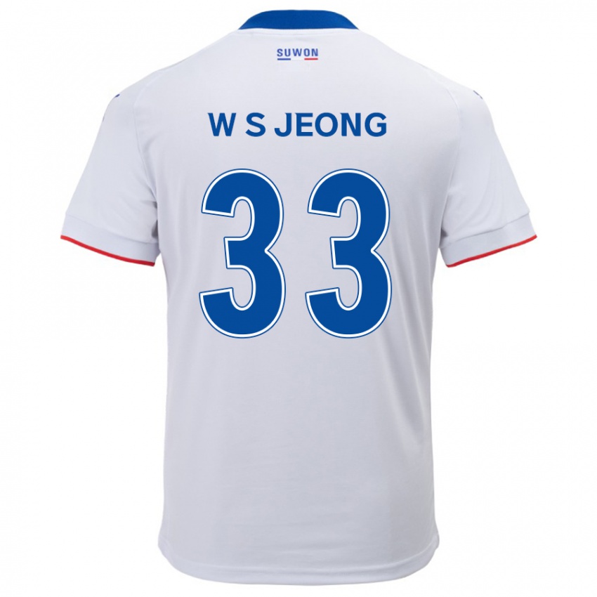 Niño Camiseta Seo-Woo Jeong #33 Blanco Azul 2ª Equipación 2024/25 La Camisa Perú