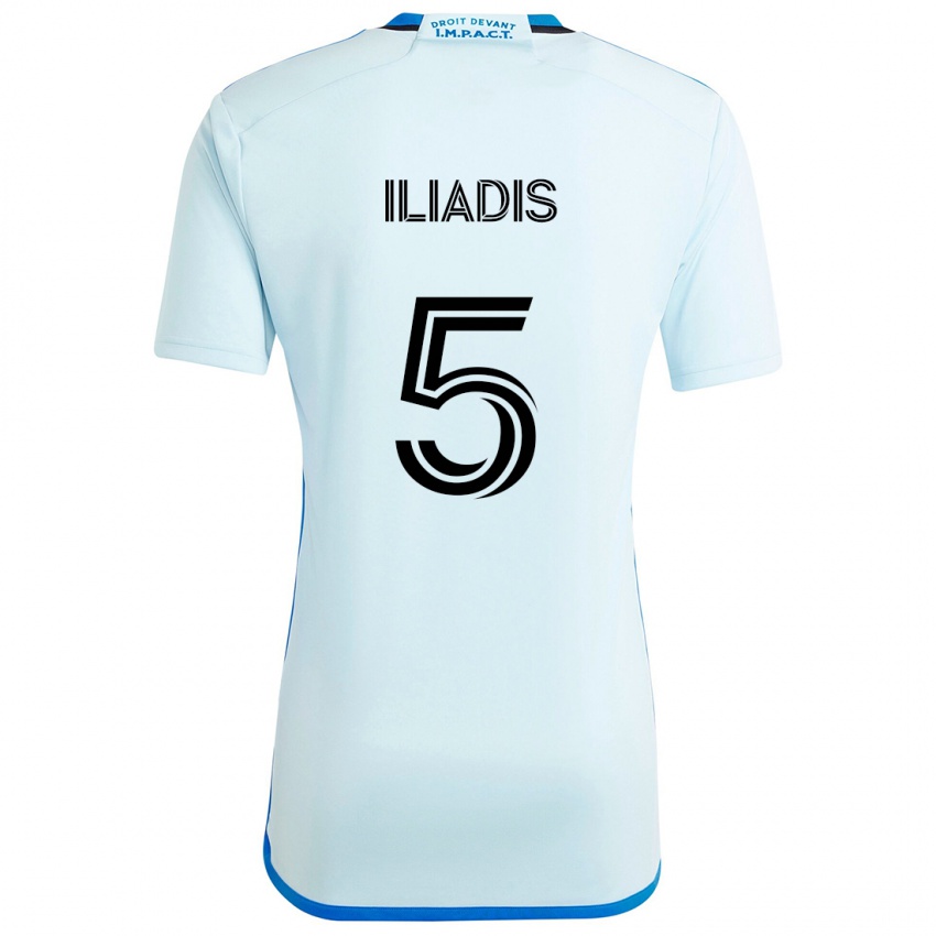 Niño Camiseta Ilias Iliadis #5 Azul Hielo 2ª Equipación 2024/25 La Camisa Perú