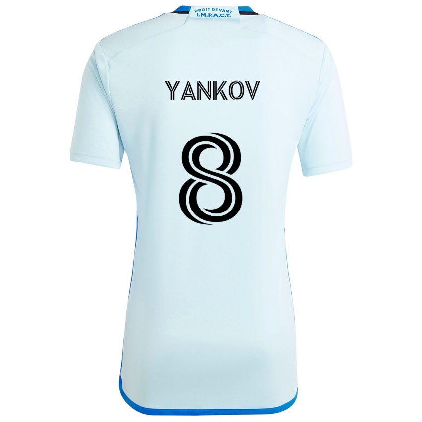 Niño Camiseta Dominik Yankov #8 Azul Hielo 2ª Equipación 2024/25 La Camisa Perú