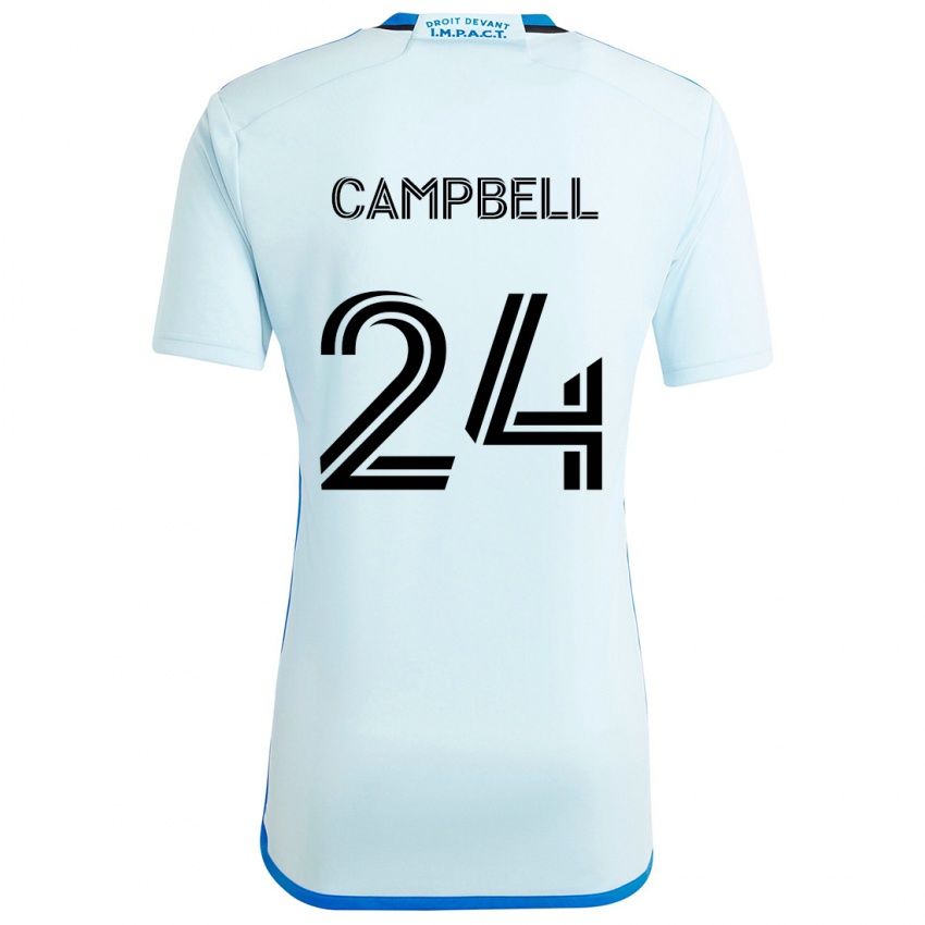 Niño Camiseta George Campbell #24 Azul Hielo 2ª Equipación 2024/25 La Camisa Perú