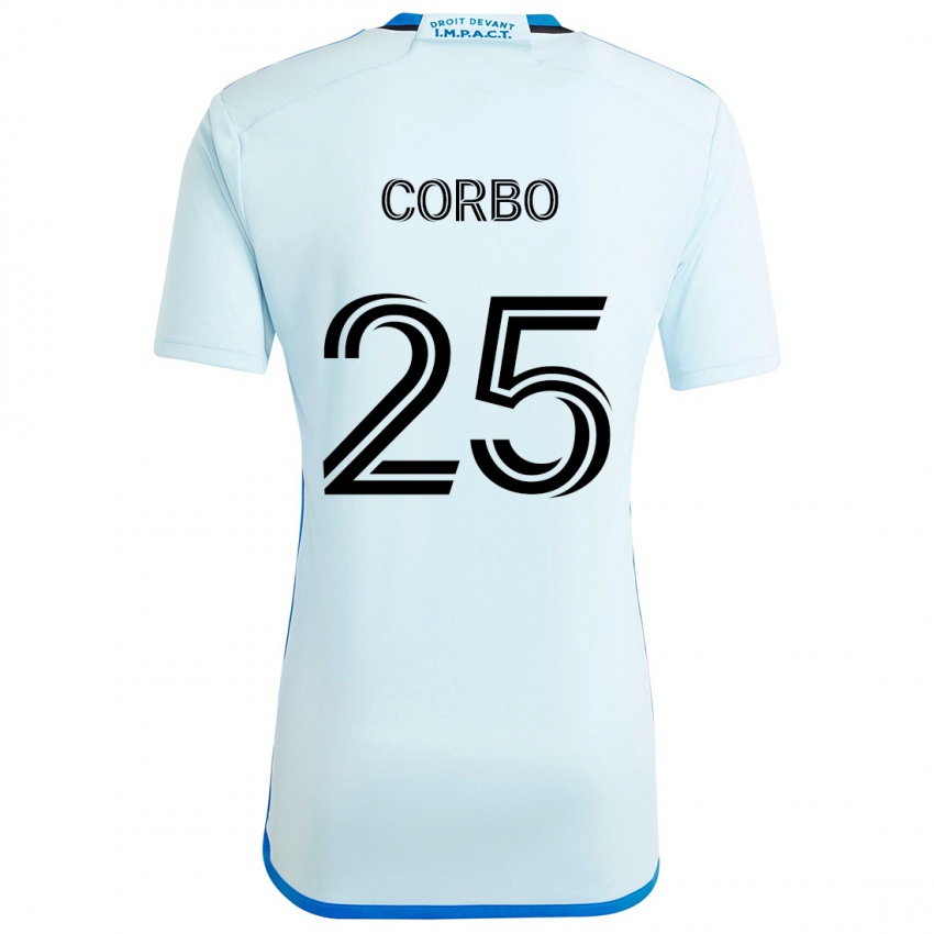 Niño Camiseta Gabriele Corbo #25 Azul Hielo 2ª Equipación 2024/25 La Camisa Perú