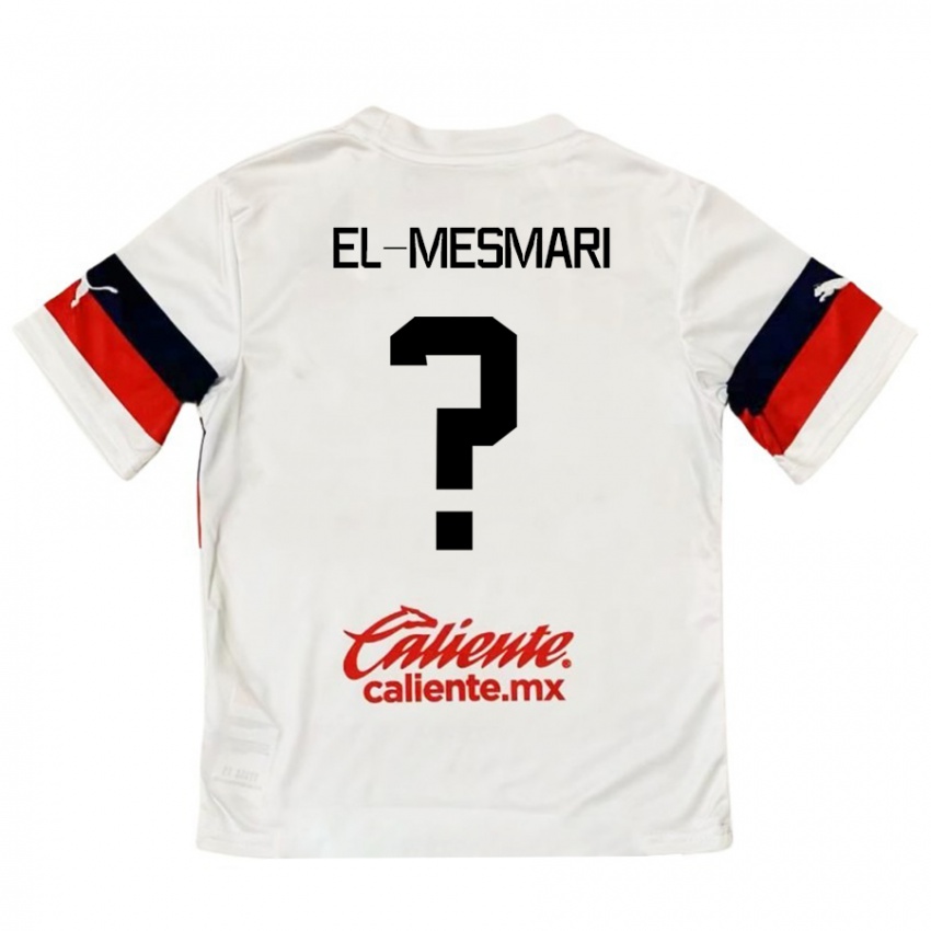 Niño Camiseta Bruce El-Mesmari #0 Blanco Rojo 2ª Equipación 2024/25 La Camisa Perú