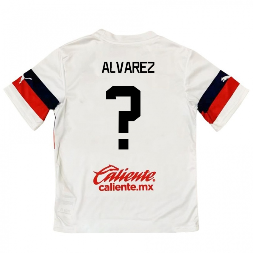 Niño Camiseta Sergio Álvarez #0 Blanco Rojo 2ª Equipación 2024/25 La Camisa Perú