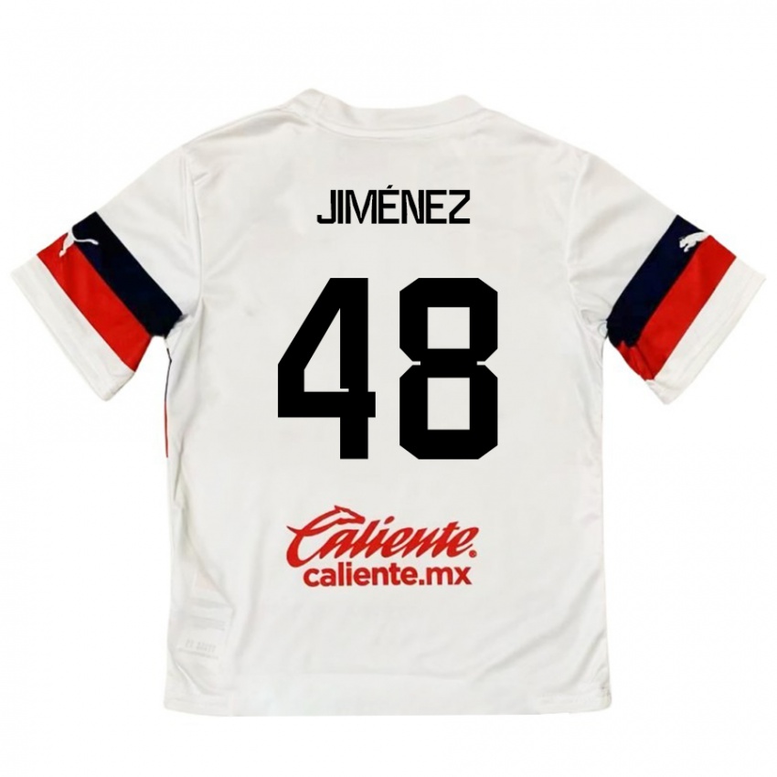 Niño Camiseta Leonardo Jiménez #48 Blanco Rojo 2ª Equipación 2024/25 La Camisa Perú