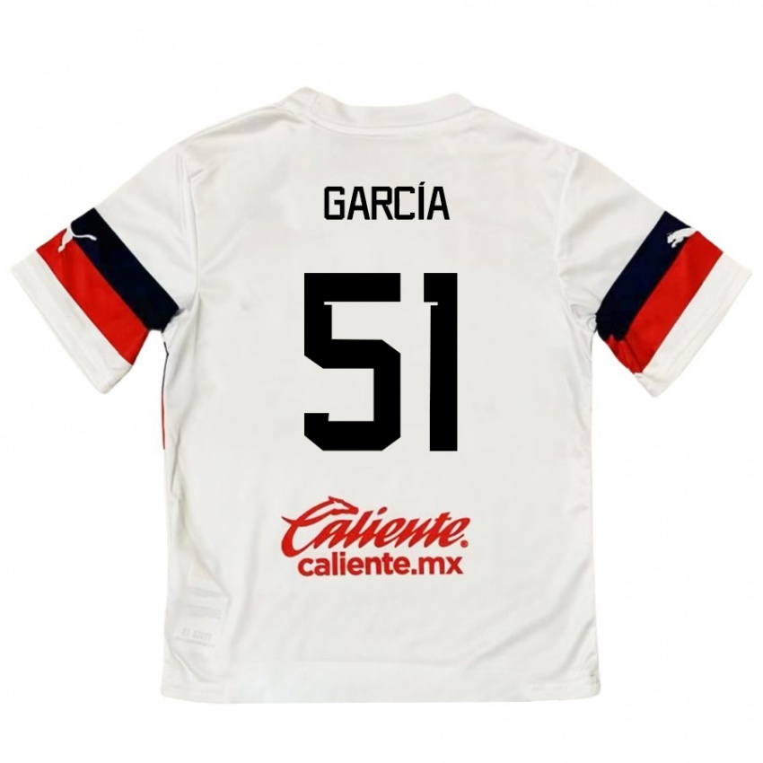 Niño Camiseta Eduardo García #51 Blanco Rojo 2ª Equipación 2024/25 La Camisa Perú