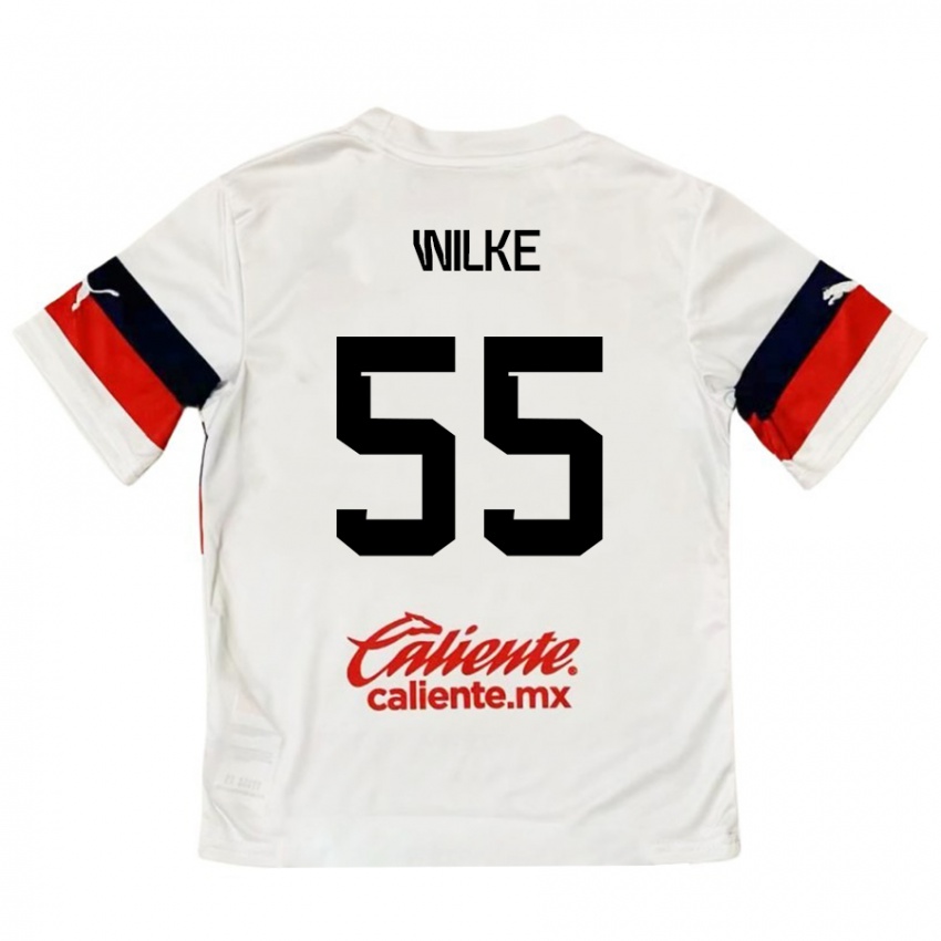 Niño Camiseta Teun Wilke #55 Blanco Rojo 2ª Equipación 2024/25 La Camisa Perú