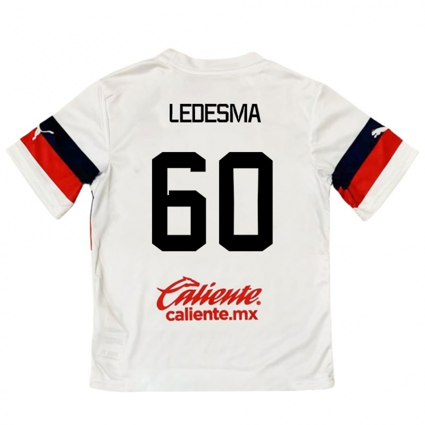 Niño Camiseta Luis Ledesma #60 Blanco Rojo 2ª Equipación 2024/25 La Camisa Perú