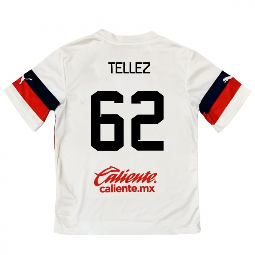 Niño Camiseta Brandon Téllez #62 Blanco Rojo 2ª Equipación 2024/25 La Camisa Perú