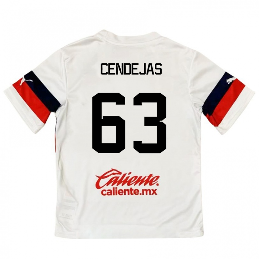 Niño Camiseta Matías Cendejas #63 Blanco Rojo 2ª Equipación 2024/25 La Camisa Perú