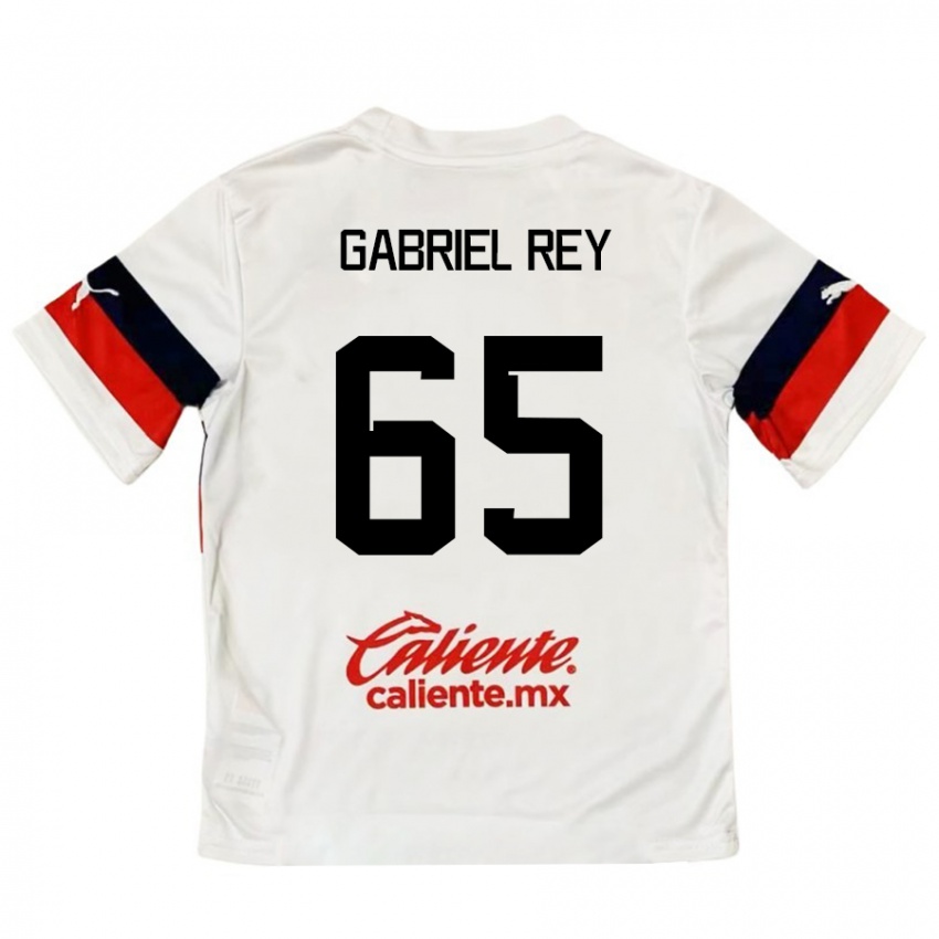 Niño Camiseta Luis Gabriel Rey #65 Blanco Rojo 2ª Equipación 2024/25 La Camisa Perú