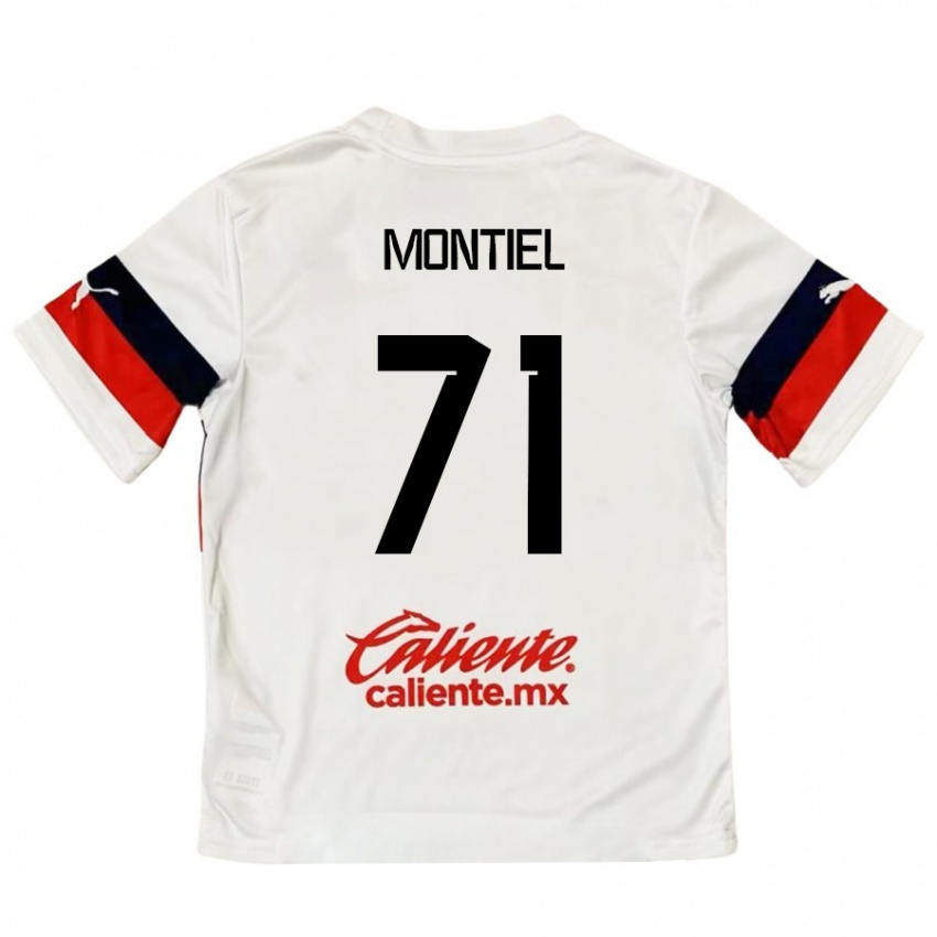 Niño Camiseta Erick Montiel #71 Blanco Rojo 2ª Equipación 2024/25 La Camisa Perú