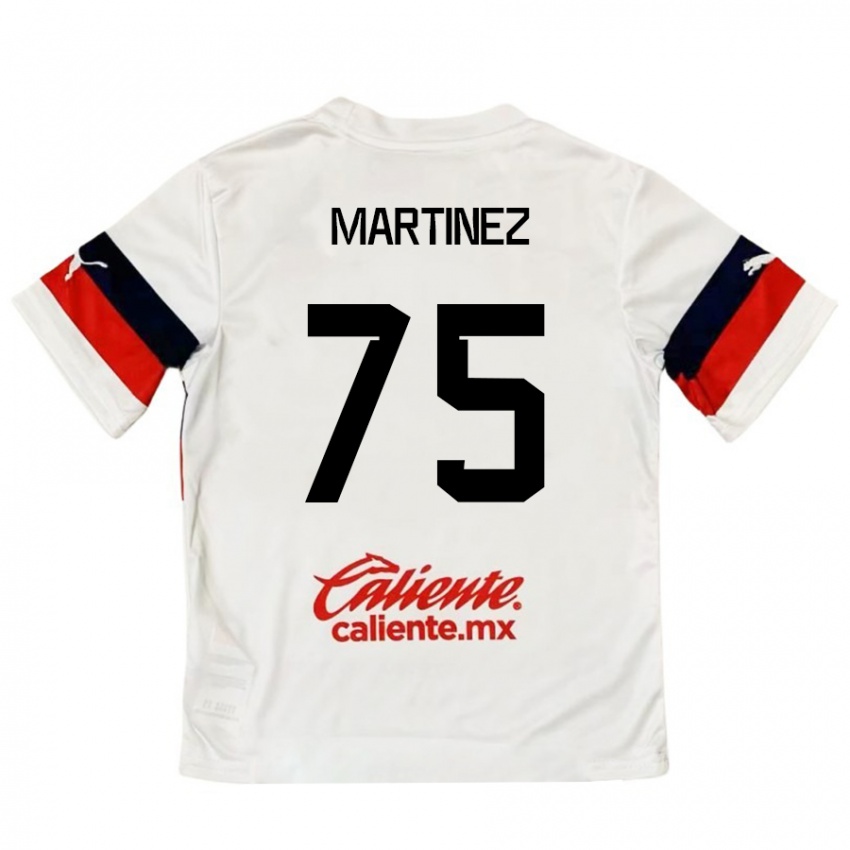 Niño Camiseta Isaac Martínez #75 Blanco Rojo 2ª Equipación 2024/25 La Camisa Perú