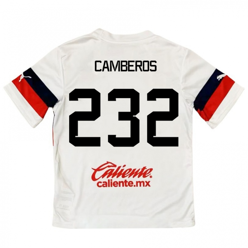 Niño Camiseta Hugo Camberos #232 Blanco Rojo 2ª Equipación 2024/25 La Camisa Perú