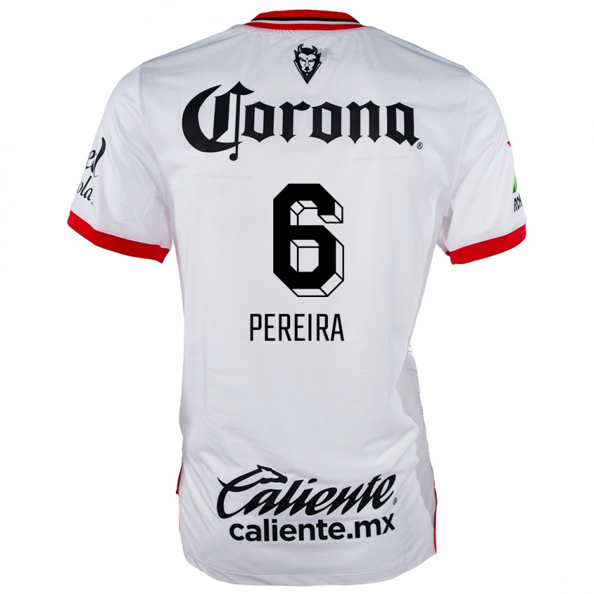 Niño Camiseta Federico Pereira #6 Blanco Rojo 2ª Equipación 2024/25 La Camisa Perú