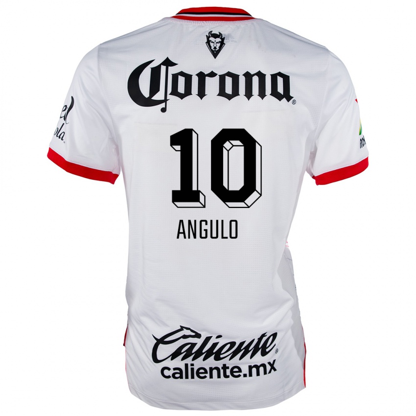 Niño Camiseta Jesús Angulo #10 Blanco Rojo 2ª Equipación 2024/25 La Camisa Perú