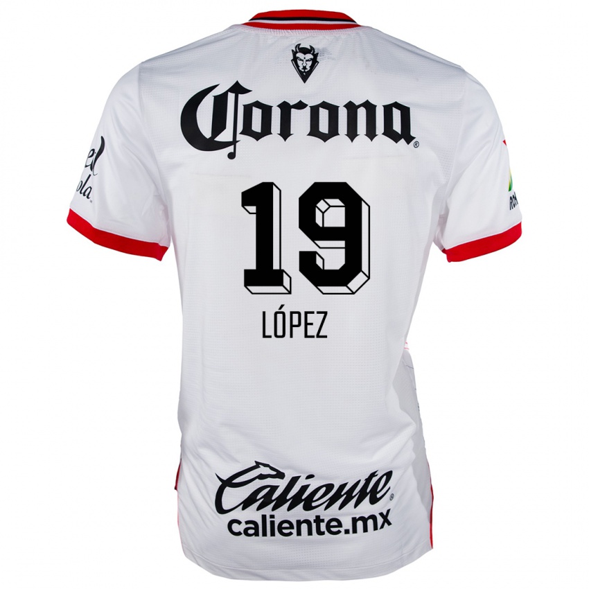 Niño Camiseta Iván López #19 Blanco Rojo 2ª Equipación 2024/25 La Camisa Perú