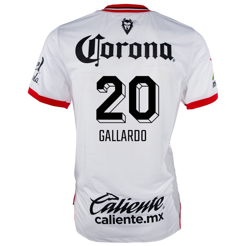 Niño Camiseta Jesús Gallardo #20 Blanco Rojo 2ª Equipación 2024/25 La Camisa Perú