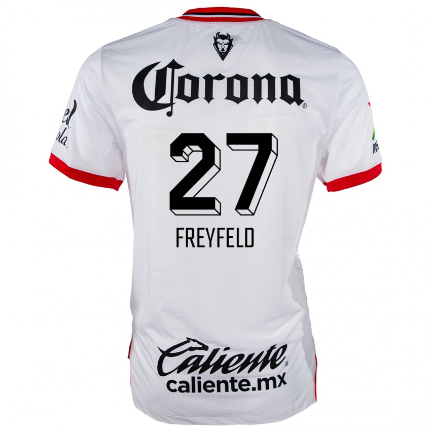 Niño Camiseta Emiliano Freyfeld #27 Blanco Rojo 2ª Equipación 2024/25 La Camisa Perú